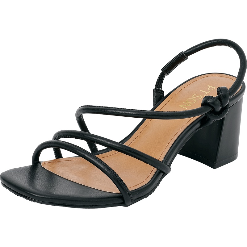 百田森夏季新款女高跟露趾罗马凉鞋女粗跟百搭性感_1