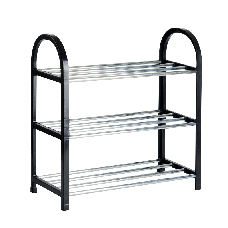 是尚 多层鞋架 组装不锈钢置物架 3/4/5层黑色