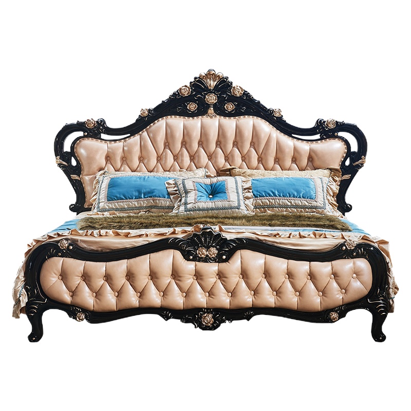 米括(MIKUO)欧式床主卧公主1.5米实木床1.8双人橡木雕花婚床2米加宽简欧大床