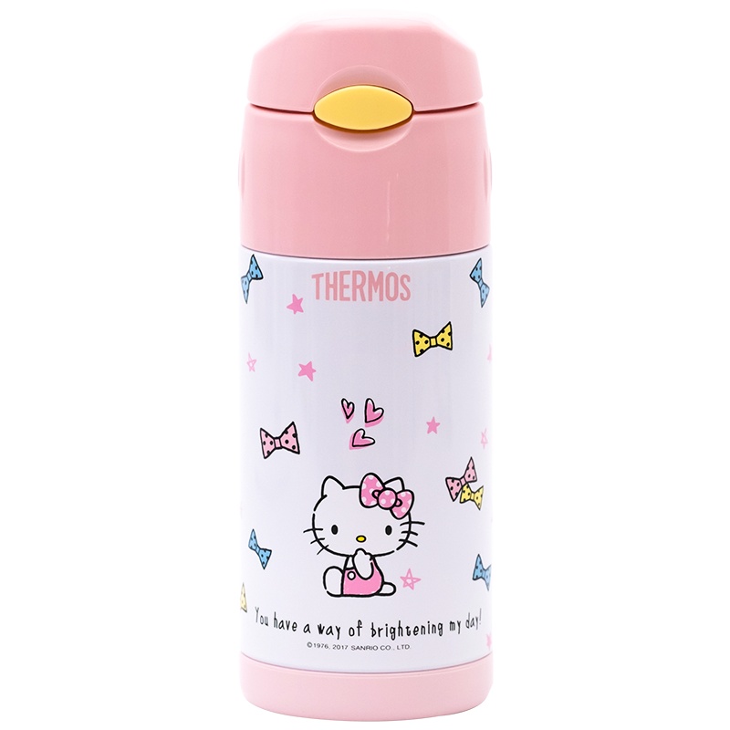 膳魔师THERMOS保温杯FFFI-403-KT001 凯蒂猫粉儿童吸管杯宝宝便携防漏304不锈钢