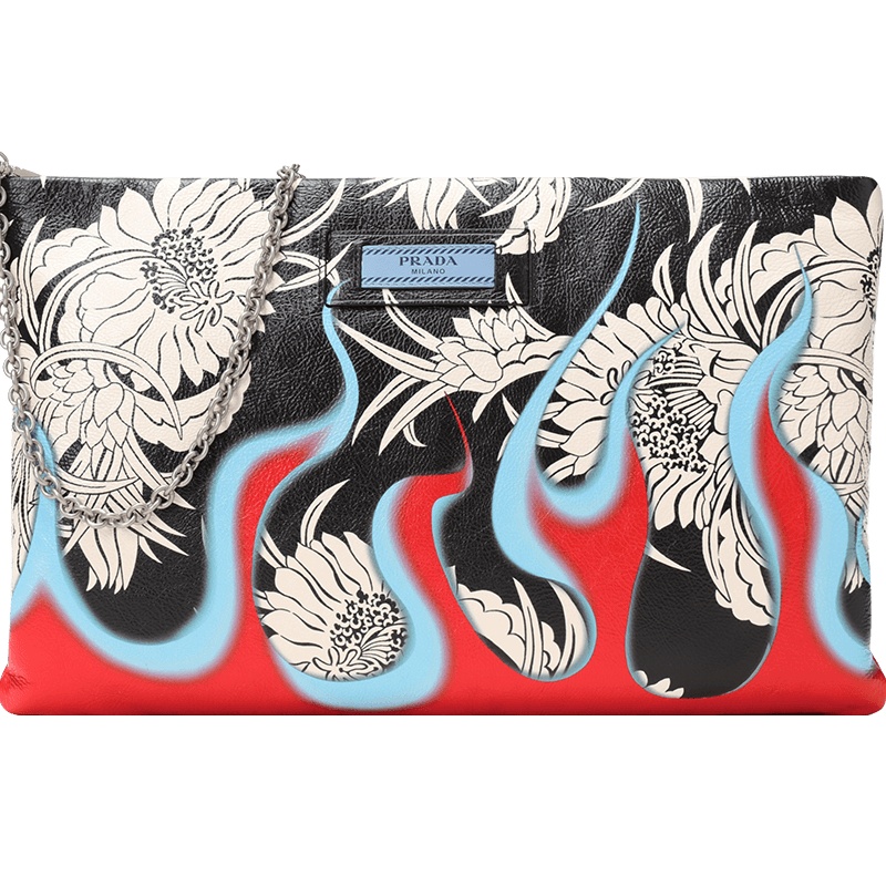 PRADA 印花款手拿单肩包 1BF060 OOO