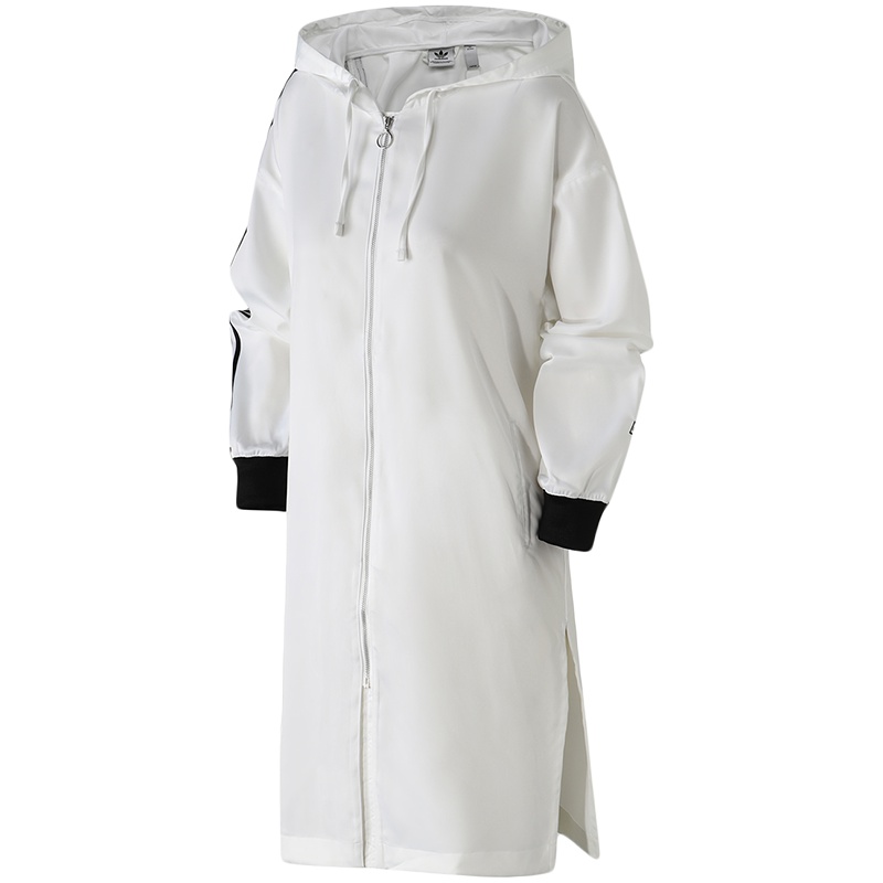 adidas阿迪达斯三叶草女装运动服长款连帽运动外套DU7255