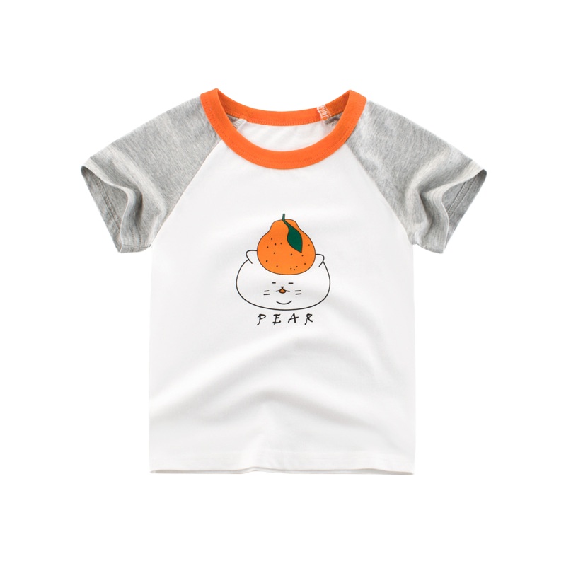 乐可爱韩版童装女童上衣女童短袖T恤宝宝衣服1-3-5-7-9岁