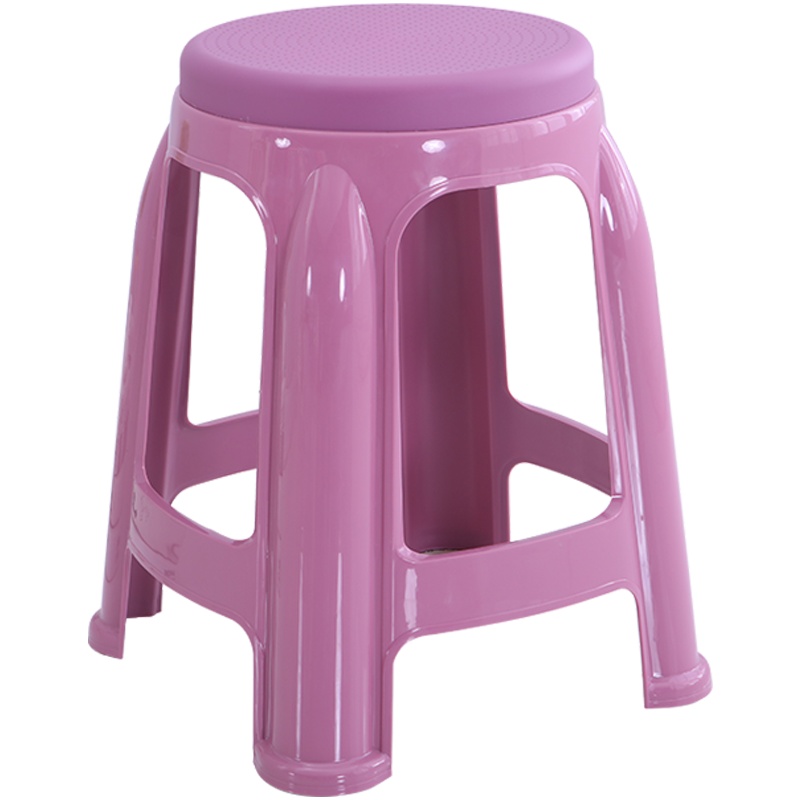 创世人 加厚防滑浴室凳子塑料凳子家用简约客厅熟胶加厚圆凳浴室防滑板凳经济型餐桌高凳子(4把起拍)