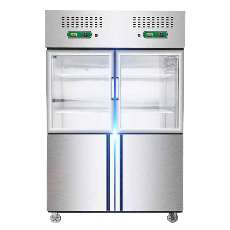 乐创（lecon） 商用四门六门冰柜冷柜立式商用冰箱保鲜柜冷藏柜冷冻柜不锈钢展示柜 四门冰柜全冷藏（双门玻璃）