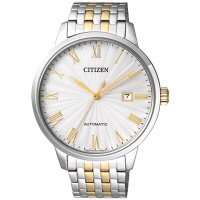 西铁城(CITIZEN)手表男日本自动机械不锈钢间金色表带防水男表 NJ0084-59A