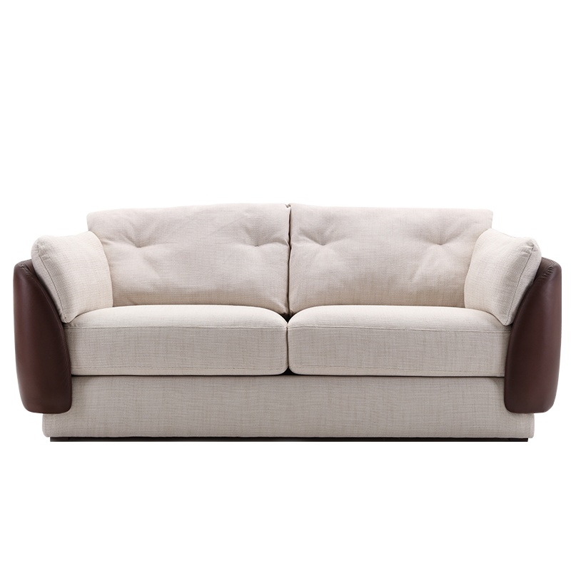 慕容沙发 轻奢意式皮布艺结合沙发 简约现代 小户型 三人客厅沙发组合套装