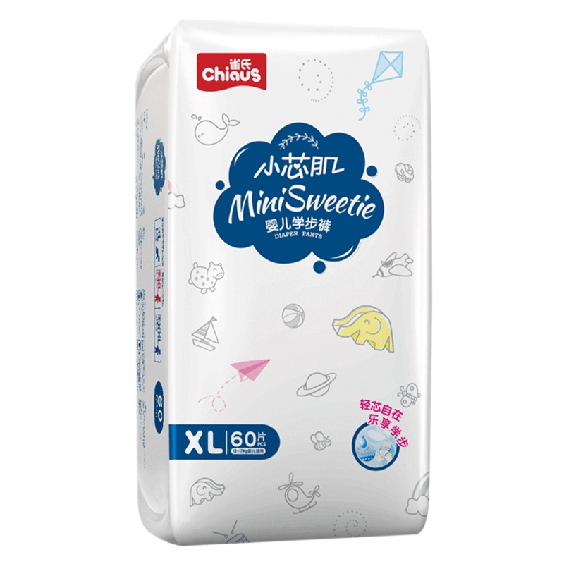 雀氏(chiaus)小芯肌柔软舒适婴儿学步裤/尿不湿加大XL60片(12-17kg)(福建)