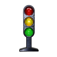 双头红绿灯玩具交通信号灯模型道路标志牌智扣幼儿园儿童教具 大号自动中文演示红绿灯(黑色)