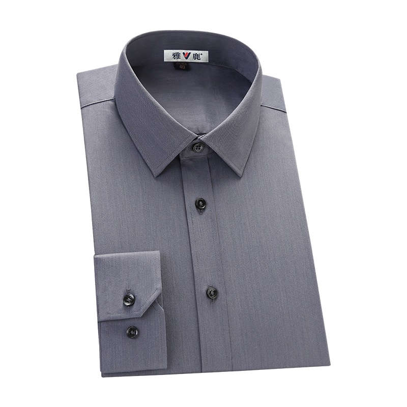 雅鹿男装衬衫男免烫抗皱舒适百搭商务正装男士衬衫218250186