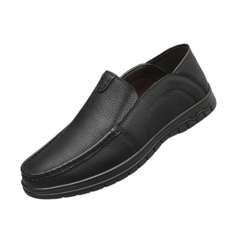 大红鹰新款男鞋 真皮爸爸鞋软底套脚老年鞋子休闲皮鞋