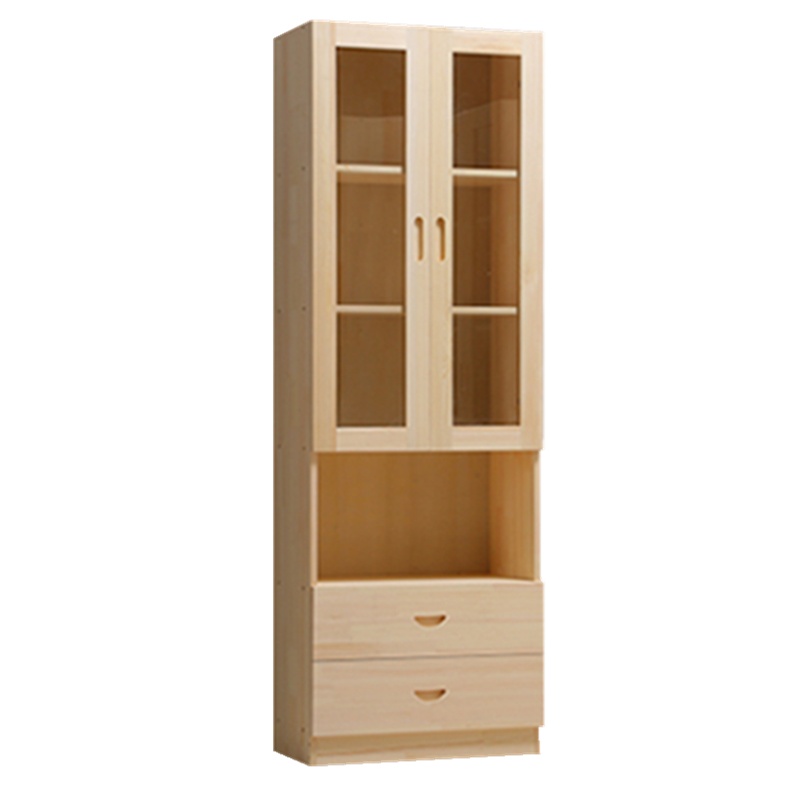 周鼎皖实木书架,松木玻璃门书柜,展示柜,货柜,带门文件展示柜(实木zdw-B带门款)100