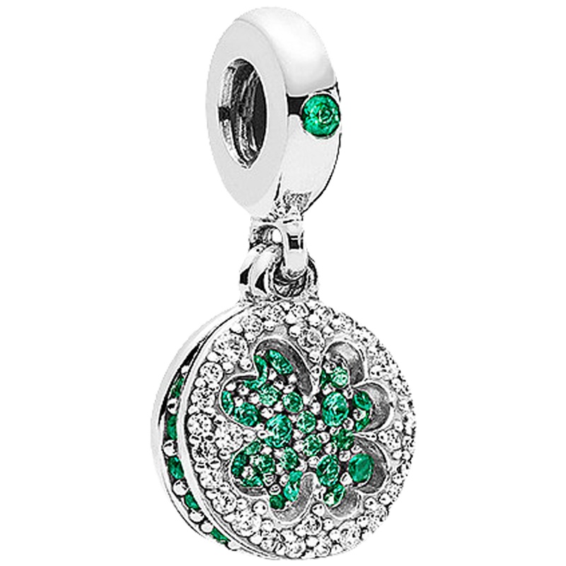 PANDORA潘多拉 耀目四叶草 925银串饰 时尚手链串珠子 797906NRGMX