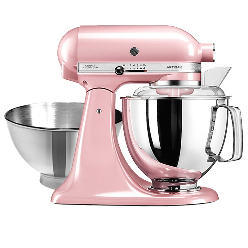 凯膳怡(KitchenAid) 4.8L抬头式厨师机5QT双碗家用小型和面机揉面搅拌机5KSM165PSC茱萸粉