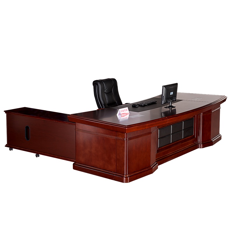 [红心家居]办公桌3.8米大班台油漆实木贴皮经理桌老板桌