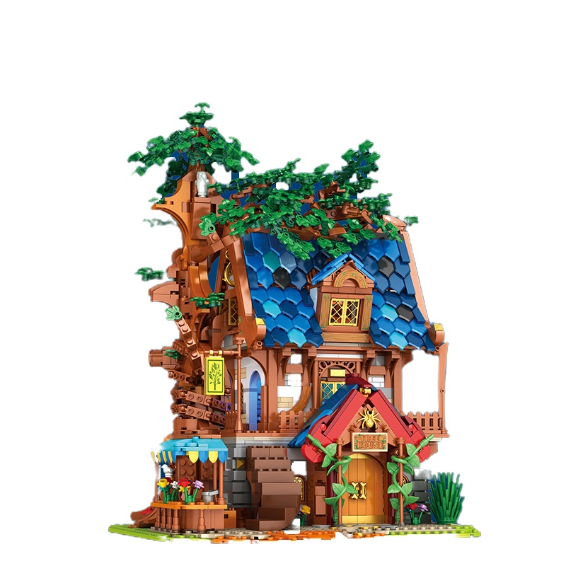 ORSIM奥森 儿童益智拼装积木 中古树屋 66008