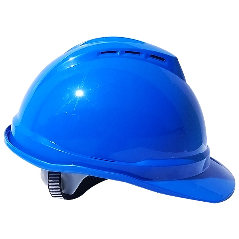 海斯迪克 HK-763 安全认证绝缘安全帽ABS 可印字 工程施工 工业建筑防砸抗冲击保护头盔/v型蓝色透气