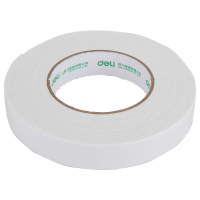得力(deli)30412海绵胶泡棉双面胶24mm*5y强力办公用品胶带高黏性泡沫胶 12卷