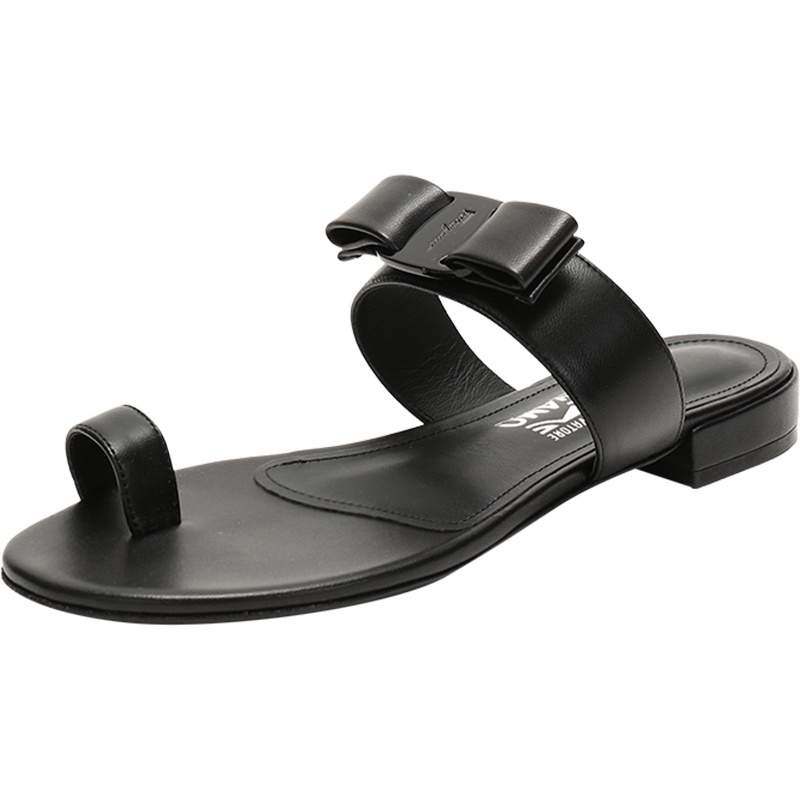 Salvatore Ferragamo 菲拉格慕 女士LOUISA系列VARA蝴蝶结夹趾凉鞋 0725929