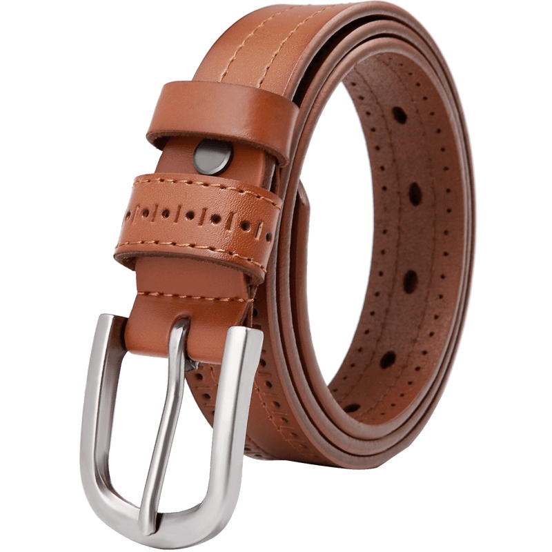 高尔夫GOLF简约针扣牛腰带时尚休闲女士镂空皮带潮流女裤带