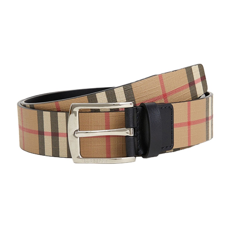 [20春夏新品]BURBERRY/博柏利 男士环保帆布腰带 格纹110