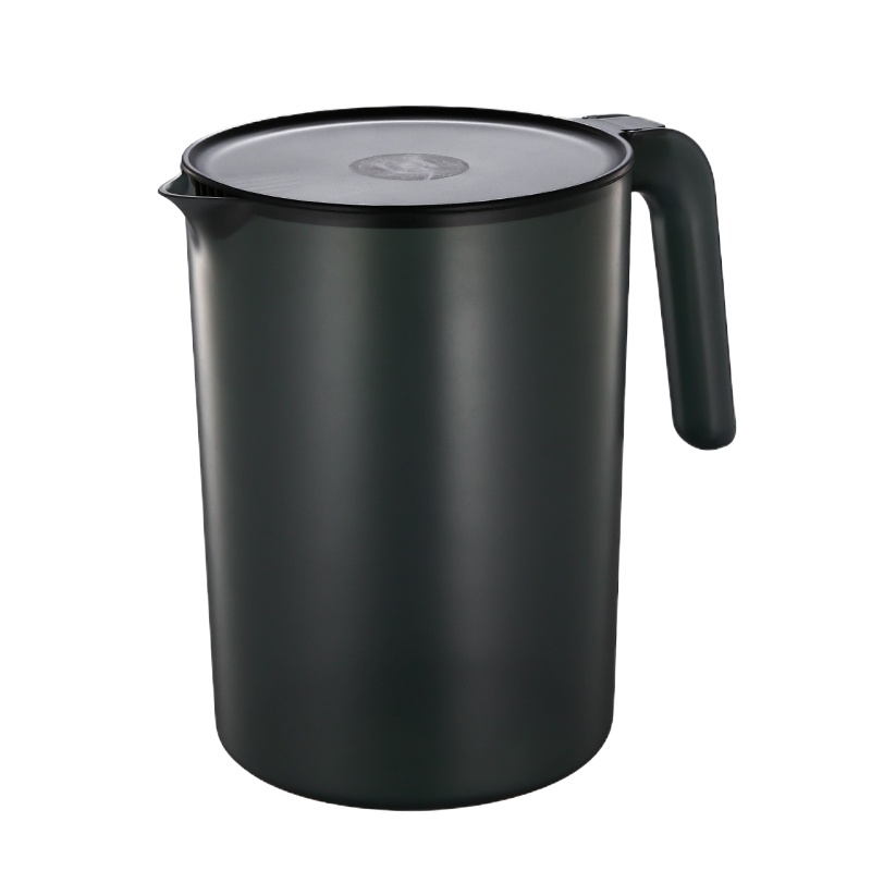 [品牌优选]耐高温冷水壶日式套装凉水壶凉白开水壶北欧家用创意塑料大容量吉祥鹤 黑色-单壶2000ml+2个杯子