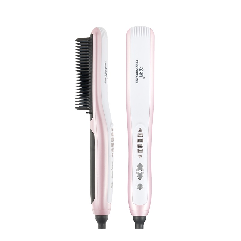 金稻(kingdom)美发梳 KD388A 香槟金色 直卷两用美发 陶瓷加热不伤发 负离子护发 直发器