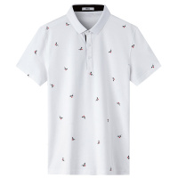 雪中飞短袖T恤男士中青年时尚印花T恤2019年夏季薄款男翻领POLO衫