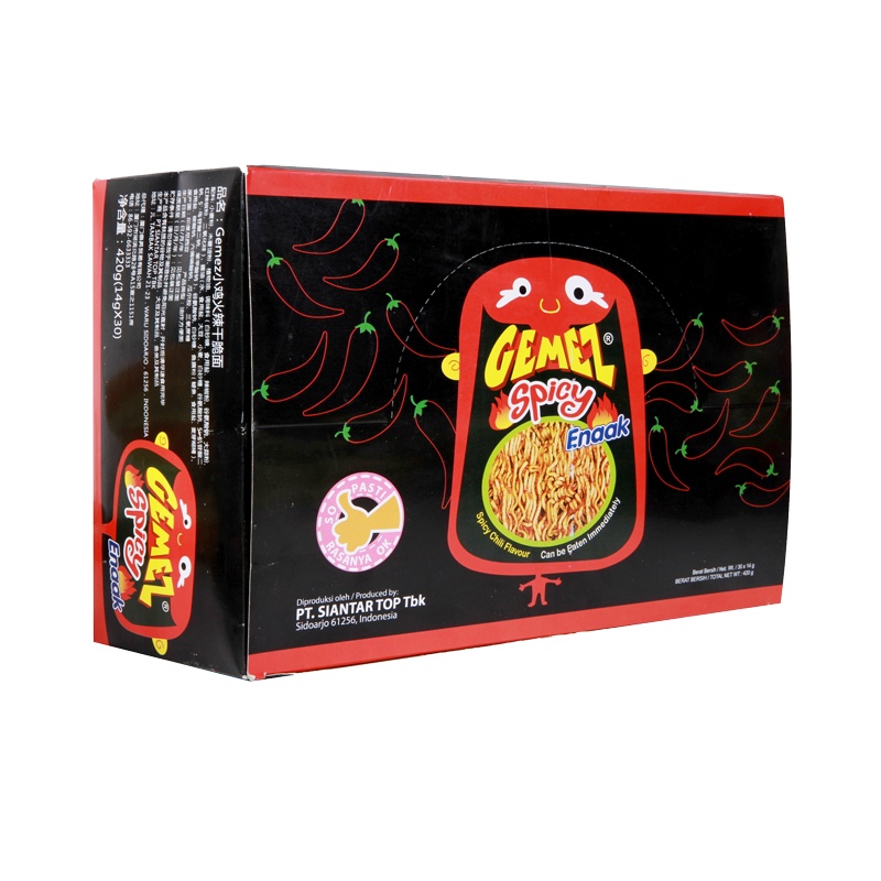 印尼GEMEZ 小鸡火辣干脆面点心面进口零食辣味420g(14g*30包)