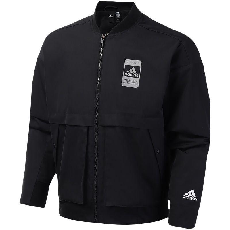 阿迪达斯男服外套飞行领夹克休闲运动服FJ0180