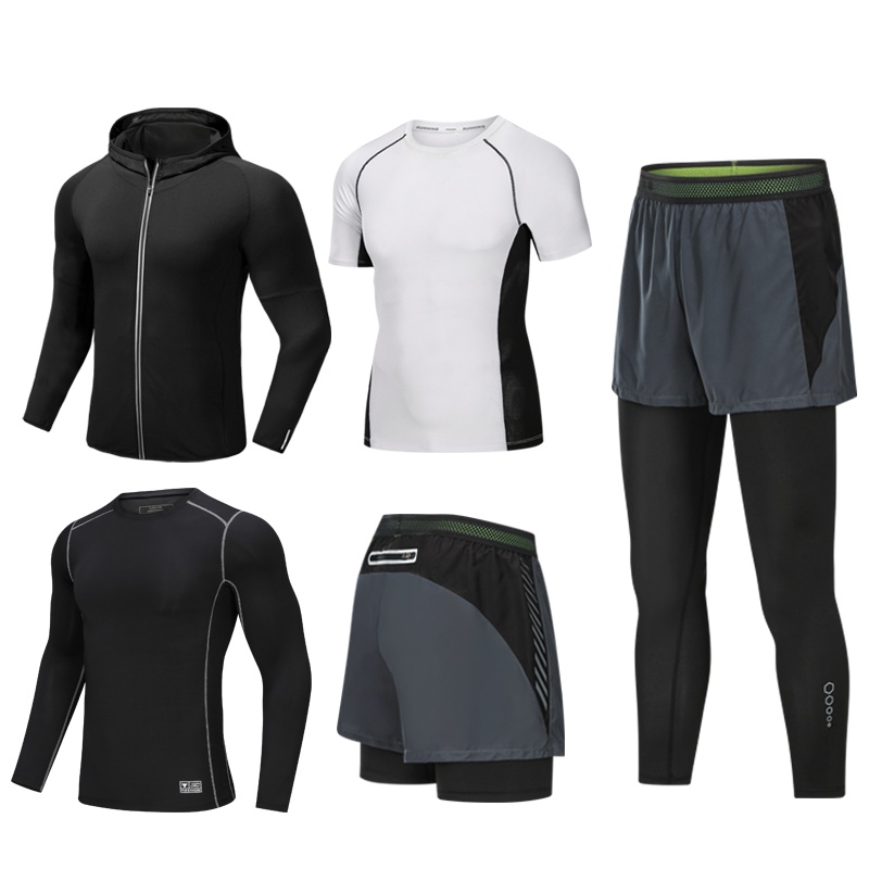 [直营]凯仕达(KAISHIDA)健身房男士运动服套装晨跑服外套速干衣衣服装备训练服装跑步夏季