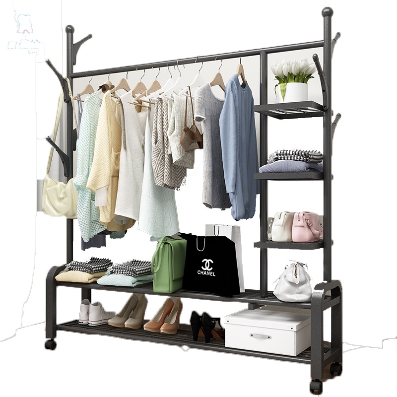 鑫金虎家用晾衣架落地折叠卧室内挂衣架单杆衣帽架简易置物衣服凉晒架子