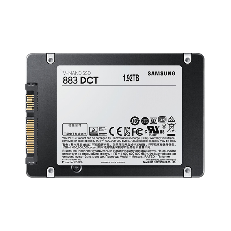 三星 1.92TB 企业级SSD固态硬盘 SATA3.0接口 883 DCT(MZ-7LH1T9NE)