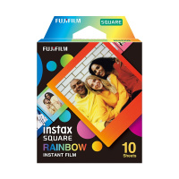 富士(FUJIFILM)INSTAX 拍立得相纸 SQUARE系列方形彩虹快显胶片相纸 适用SQ富士方形相机(10张)