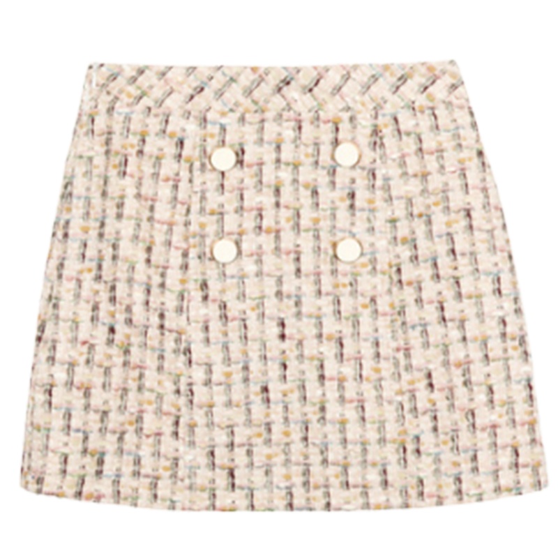 【专柜同款】拉夏贝尔粗花呢短款半身裙2019秋冬新款时尚设计韩版高腰A字裙女10024446