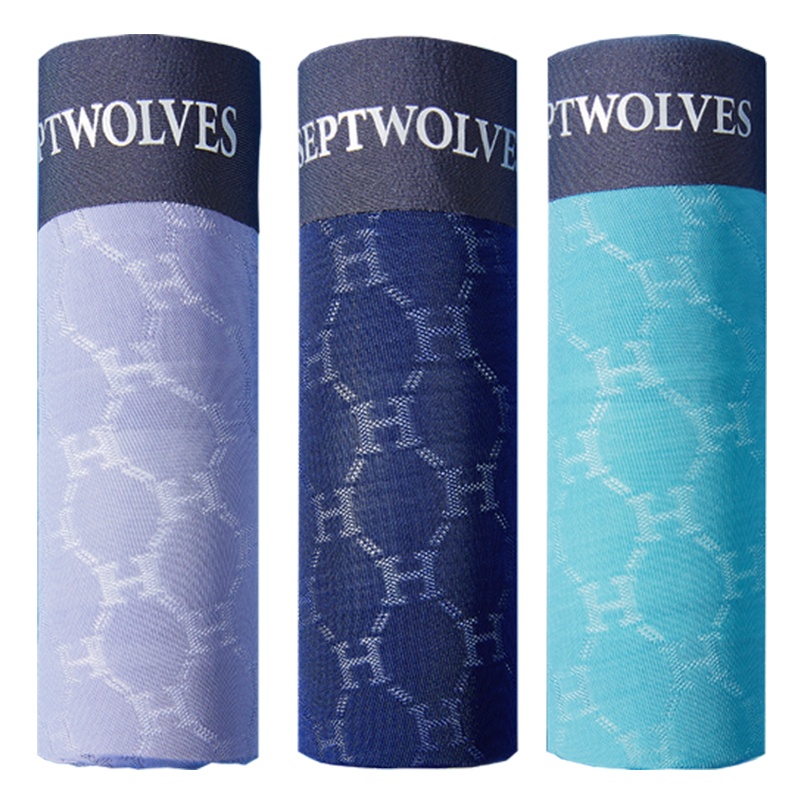 七匹狼[抗菌]3条装内衣无感男式短裤无痕抗菌男士内裤冰丝平角内裤男