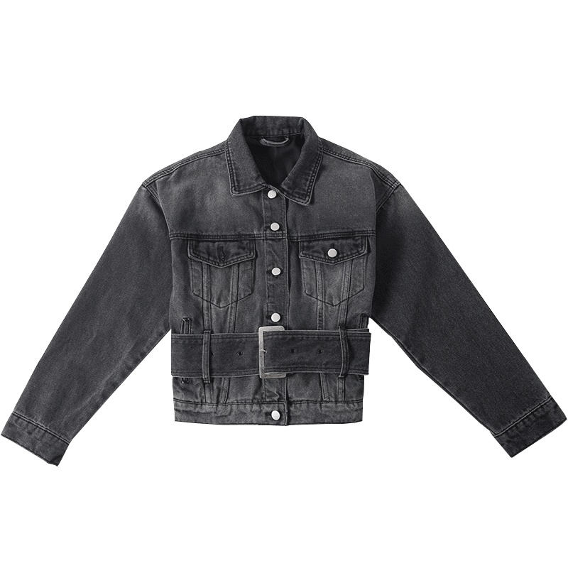 SH苼荟牛仔外套女2020春季新款韩版显瘦bf风减龄长袖百搭系带上衣shsy2851