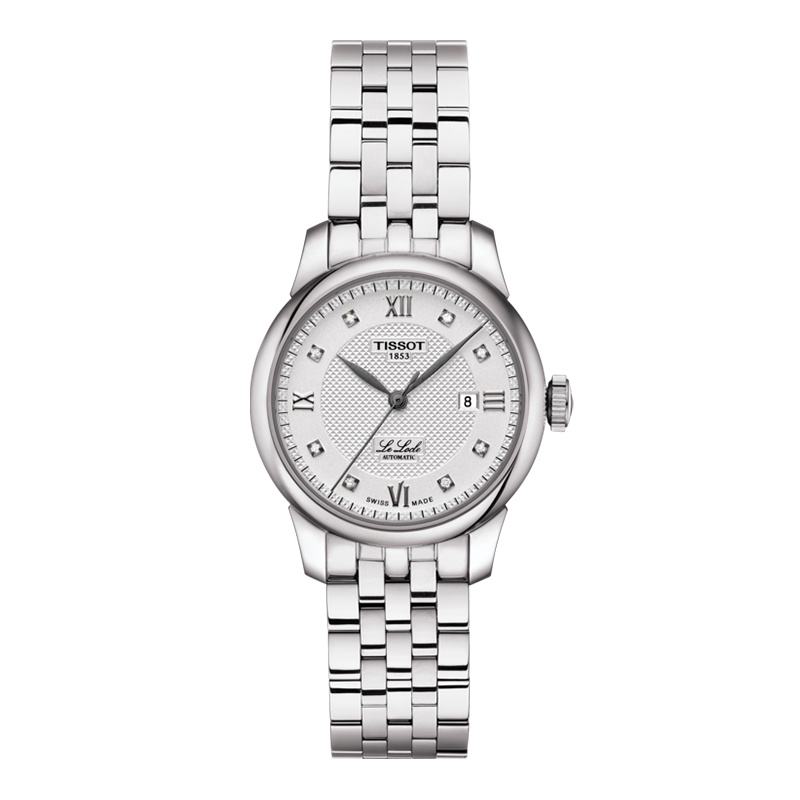 [送礼优选]天梭(TISSOT)瑞士手表 经典复古钻石刻度 力洛克系列钢带女士机械表T006.207.11.036.00