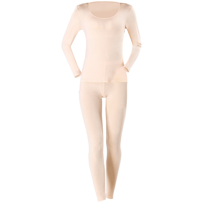 莫代尔 情侣男士女士保暖内衣套装加绒柔软阳离子软磨毛舒适保暖内衣套装