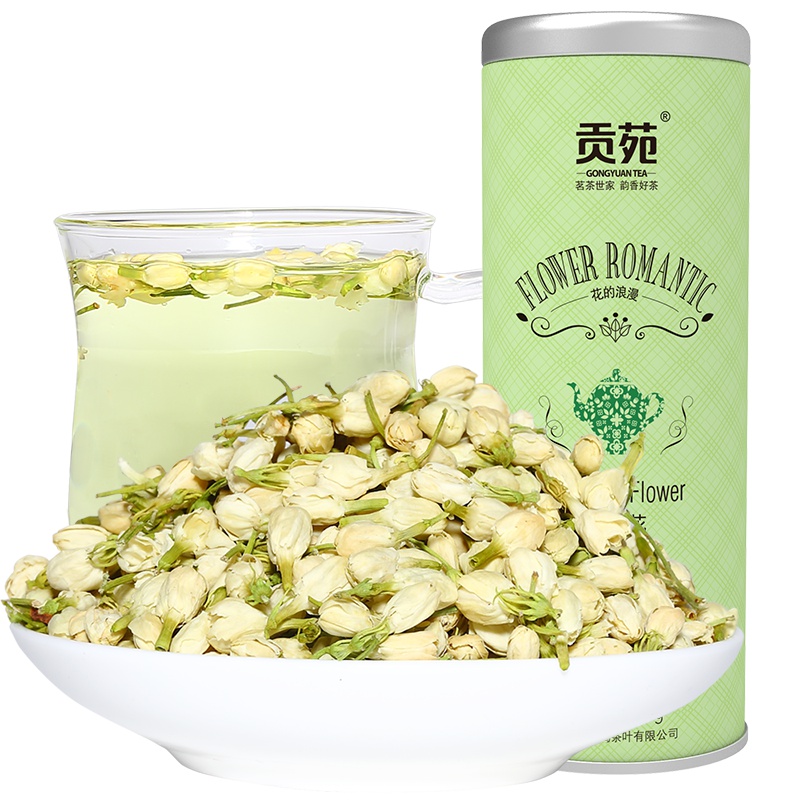 贡苑 茶叶 花草茶 茉莉花茶 干茉莉花苞茶 茉莉花蕾30g/罐