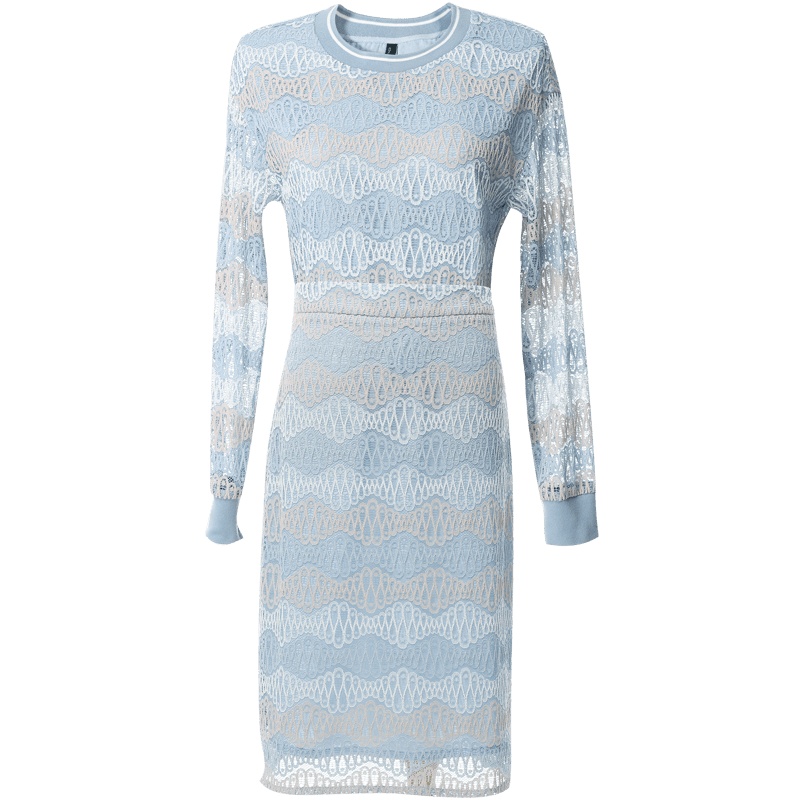 欧昵雪秋季长袖圆领套头卫衣半身裙休闲蕾丝套装女两件套