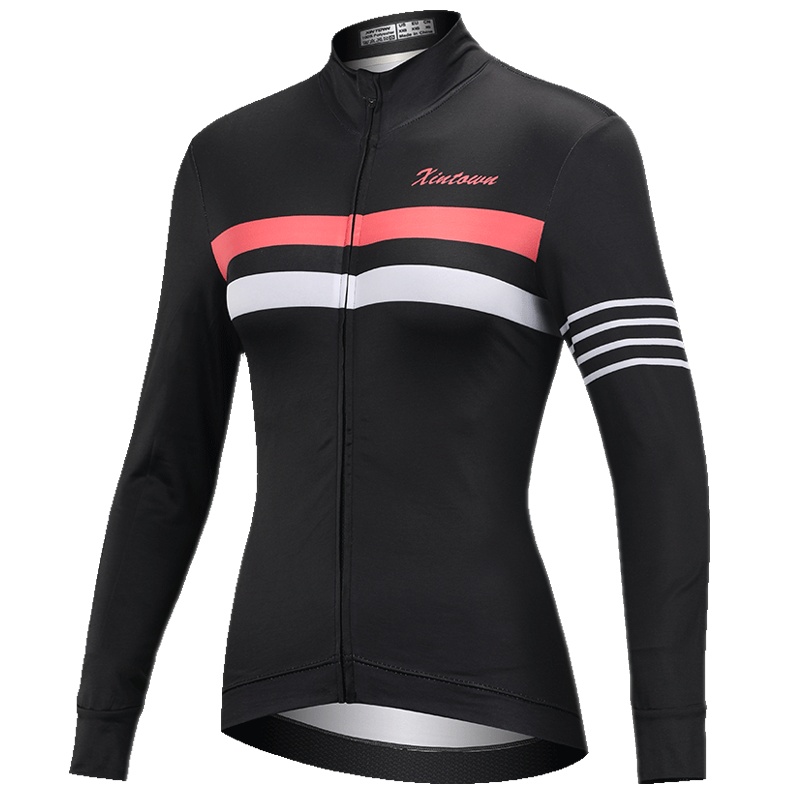 XINTOWN 女士秋冬季保暖骑行服抓绒长袖运动自行车公路车套装