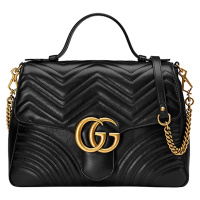 GUCCI 古驰 gucci女包 女士黑色金属双G单肩标斜挎包498109DTDIT1000