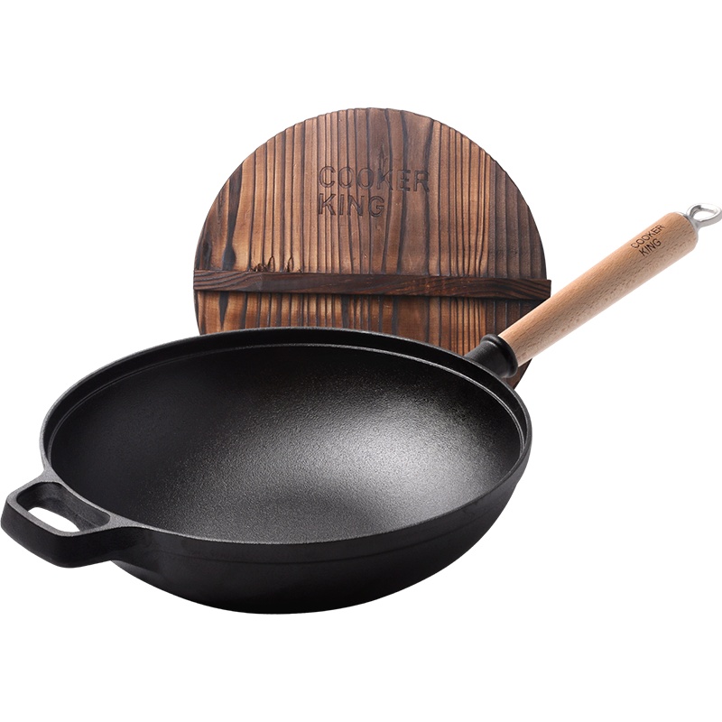 炊大皇炒锅30cm铁器世家一号(单柄炒锅) 铸铁锅具炒菜锅电磁炉燃气通用 C30ATQ1
