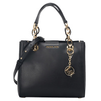 MICHAEL KORS 迈克·科尔斯 MK女包 CYNTHIA系列粉色黑色皮质女士手提单肩斜挎包礼物送女友