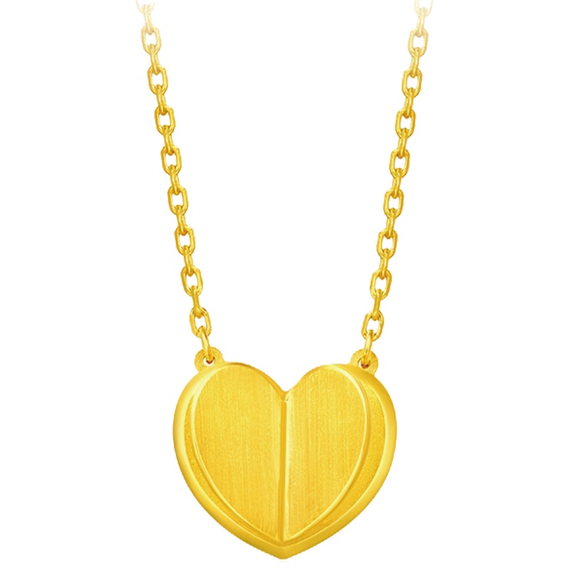 周大福ing系列时尚心形足金黄金项链坠计价（足金工费308元）F206715