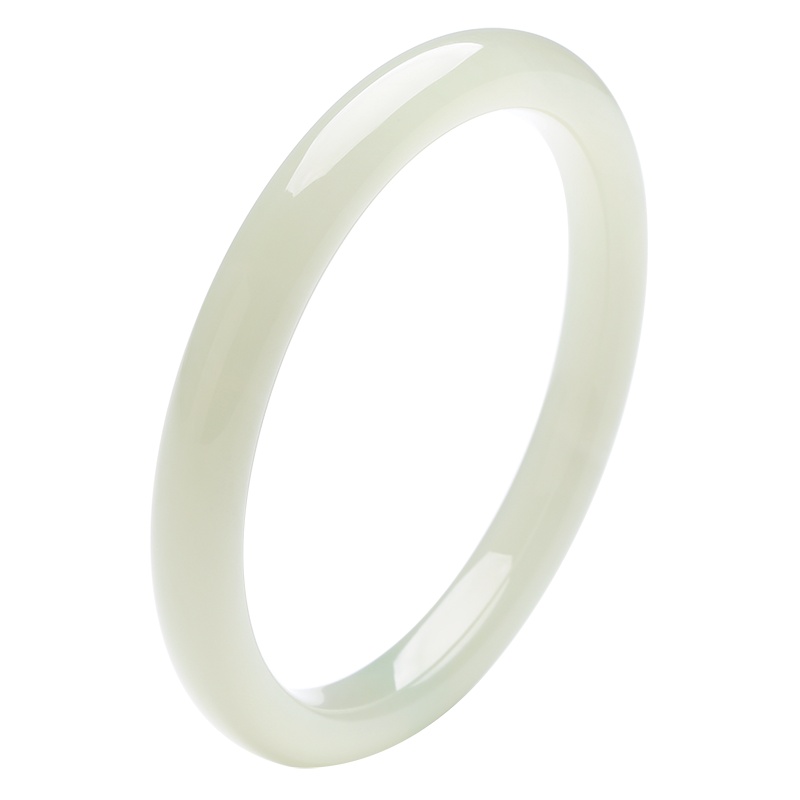 印象眸 和田玉细条手镯 女款圆条玉镯多口径可选附送证书