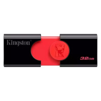 金士顿(Kingston)32GB U盘 DT106 推拉高速优盘USB3.1 黑红色