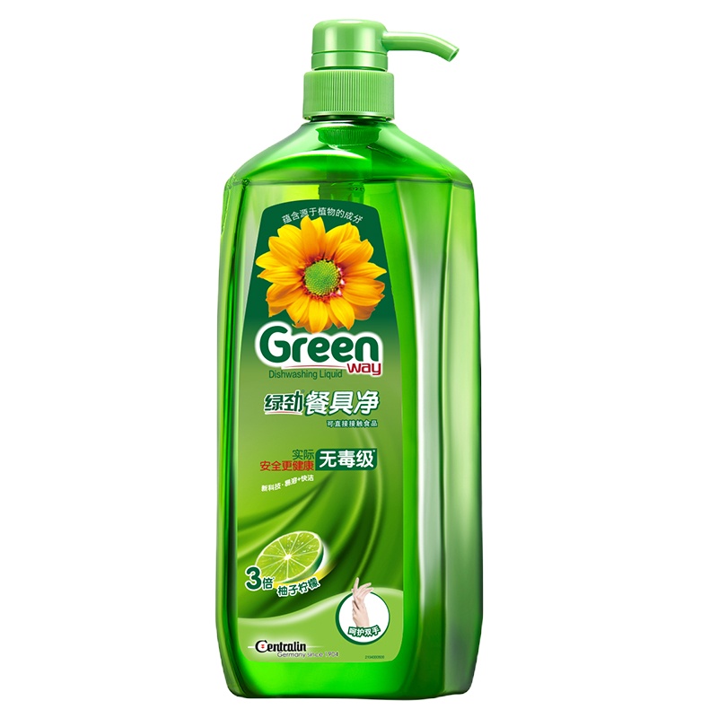 威露士(Walch) 绿劲洗洁精双瓶双袋量贩组合(绿劲餐具净柚子柠檬1.28kg*2+袋装柚子柠檬1.3kg*2)