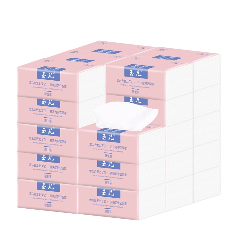 玉儿 原木抽纸3层240张*6包 提装家用面巾纸 抽取式纸巾